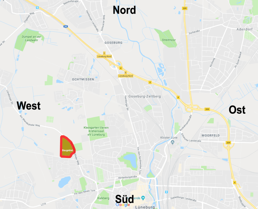 Karte Lüneburg Quelle Google map