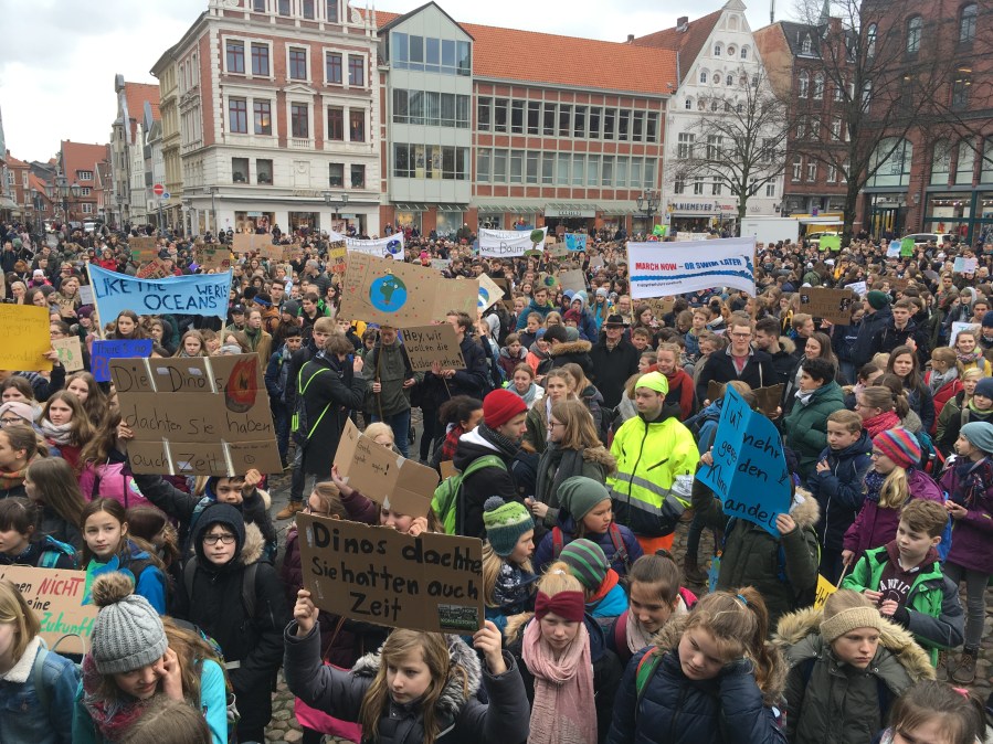 Demo Fridays for Future auf dem Lüneburger Marktplatz