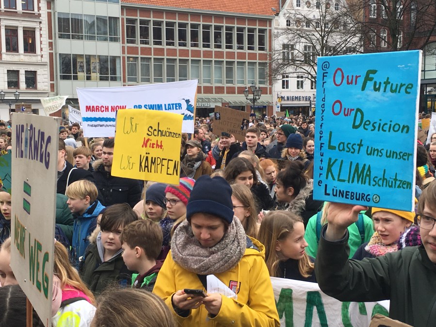 Demo Fridays for Future auf dem Lüneburger Marktplatz