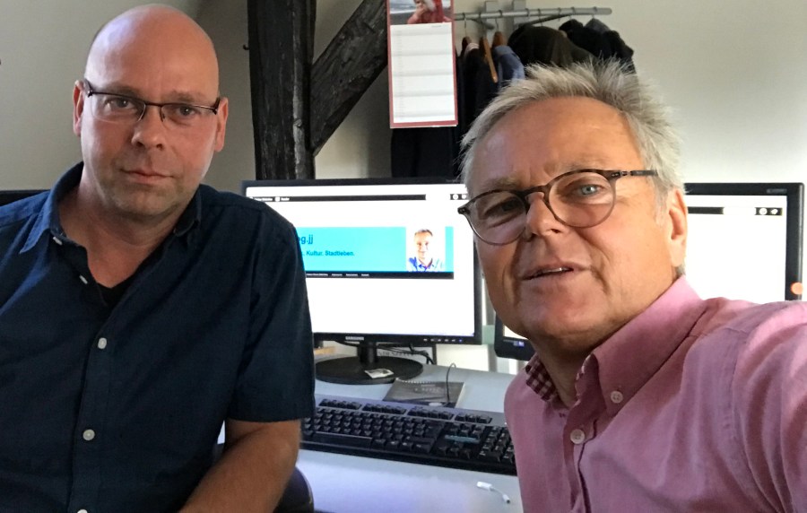 Ulf Reinhardt und Blogger Hans-Herbert Jenckel.